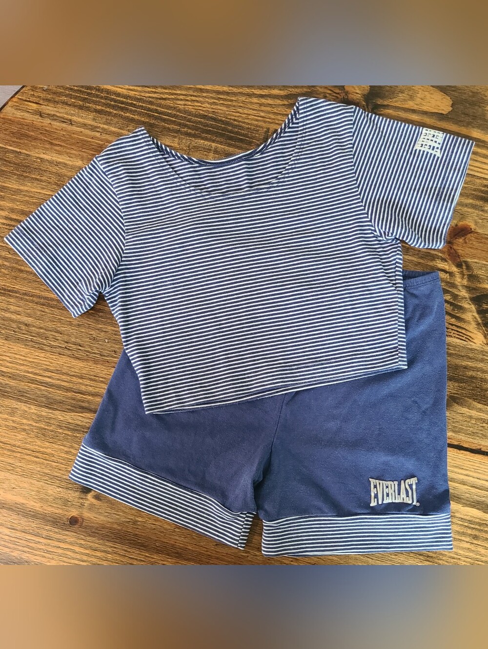 90s Vintage - Everlast - Navy Striped Workout Set